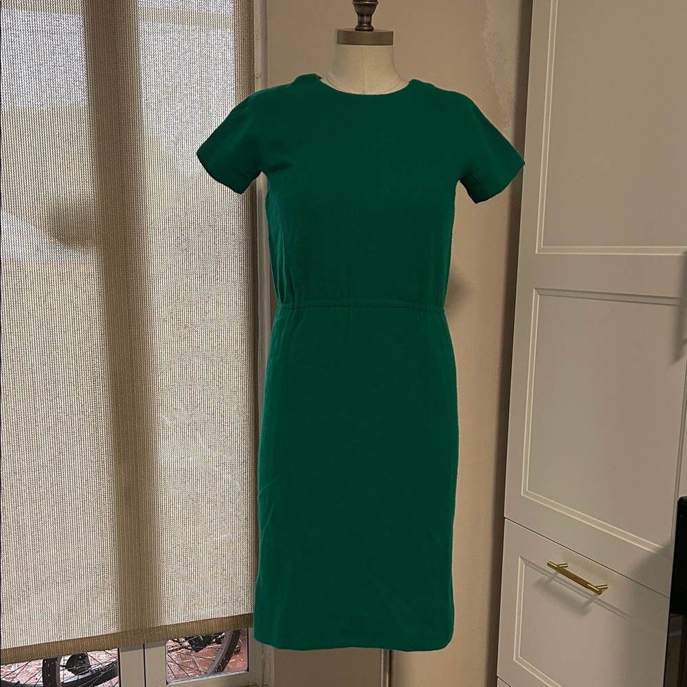 Vintage custom made green vintage A line dress size small